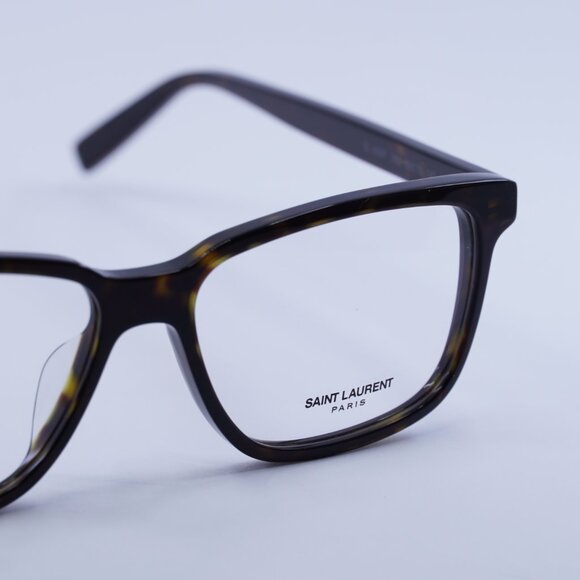 Saint Laurent SL458/F 002 Eyeglasses Dark Havana 55mm Rectangle Frame - Picture 4 of 11